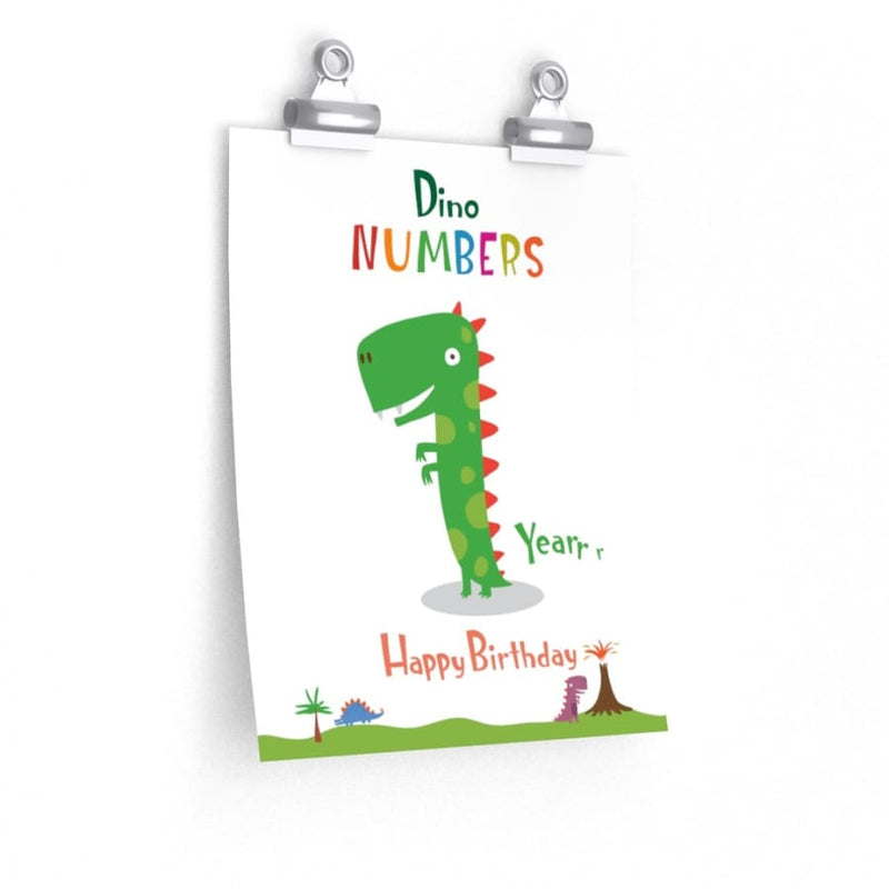 1 Year Happy Birthday Dinosaur Poster - 18″ × 24″ / Matte - 