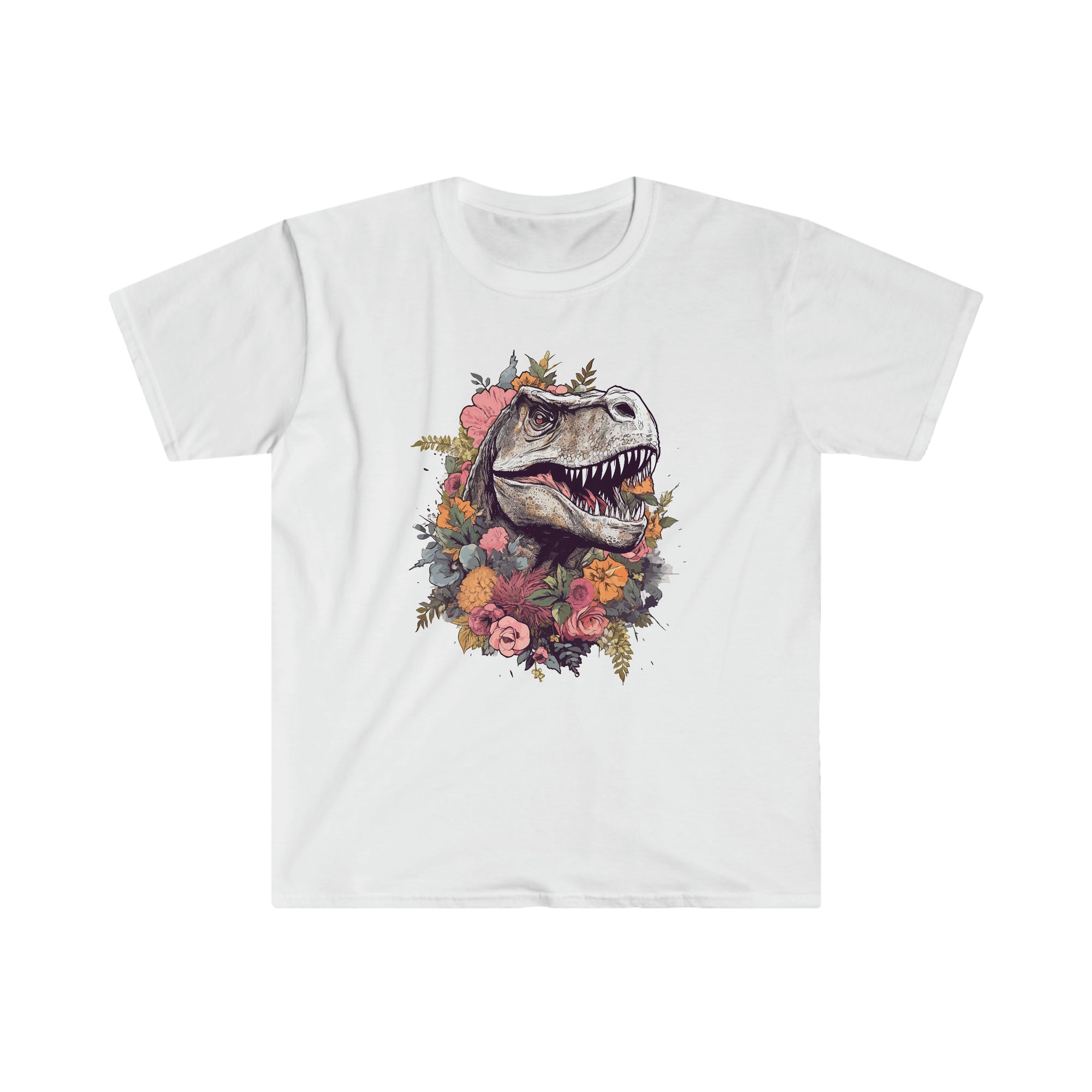 Botanic Predator: Floral Dinosaur T-Shirt