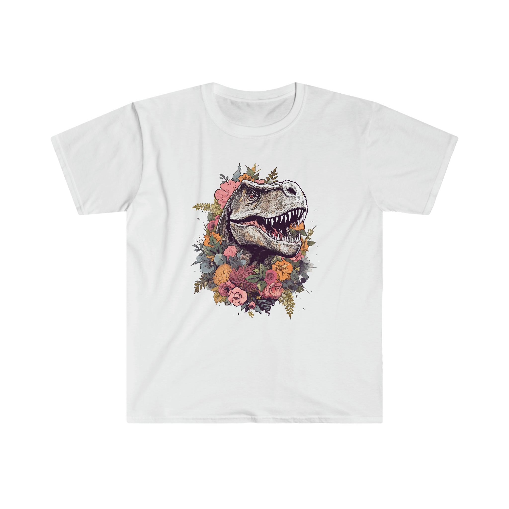 Botanic Predator: Floral Dinosaur T-Shirt