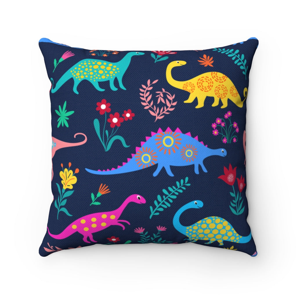 "Floral Jurassic" Dinosaur Pillow
