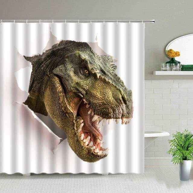 3D T-Rex Dinosaur Shower Curtain
