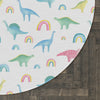 Pastel Dino-rific Rainbow Rug