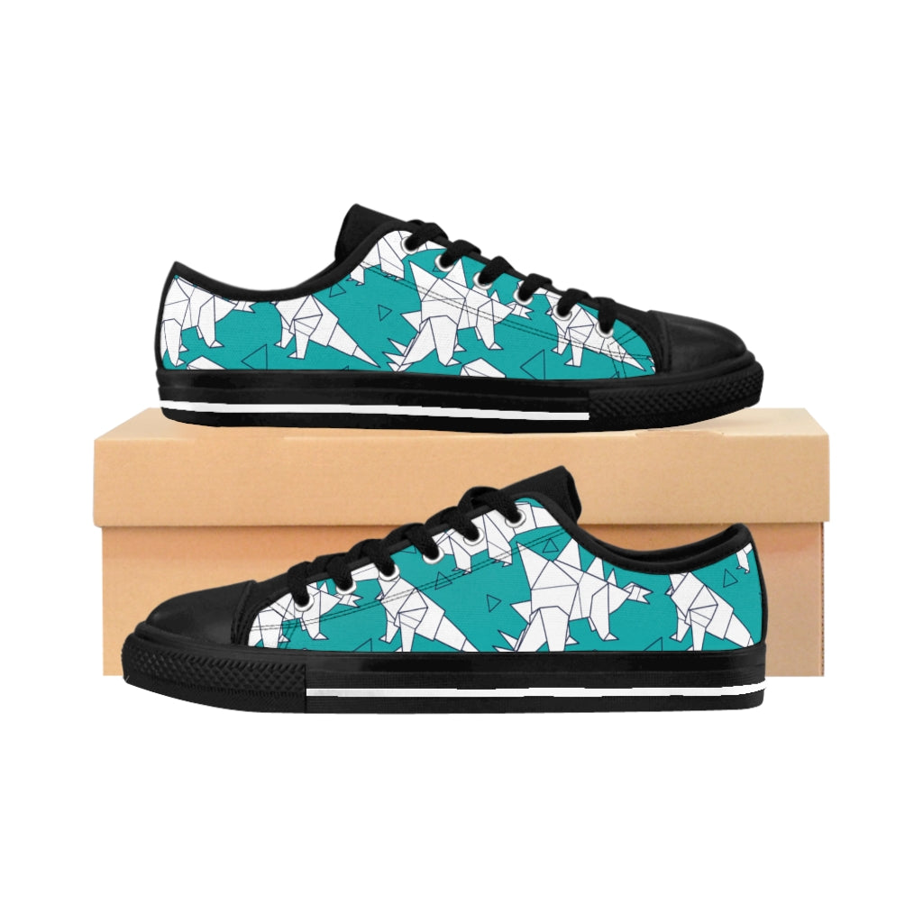 "Dinosaur Origami" Women's Sneakers