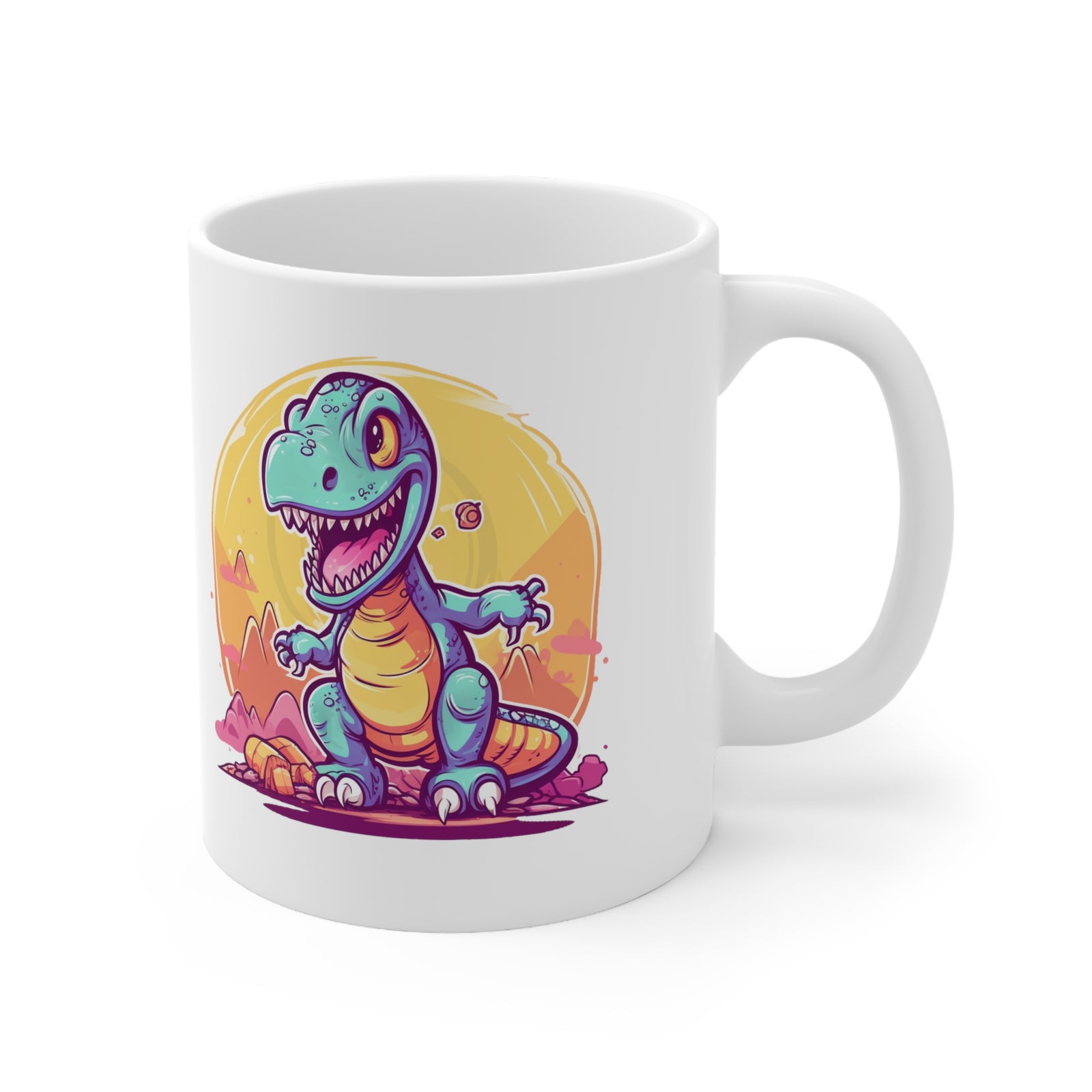 Jovial Jurassic: T-Rex Funny Dinosaur Mug