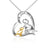 "I Love You" Dinosaur Necklace - 925 Sterling Silver