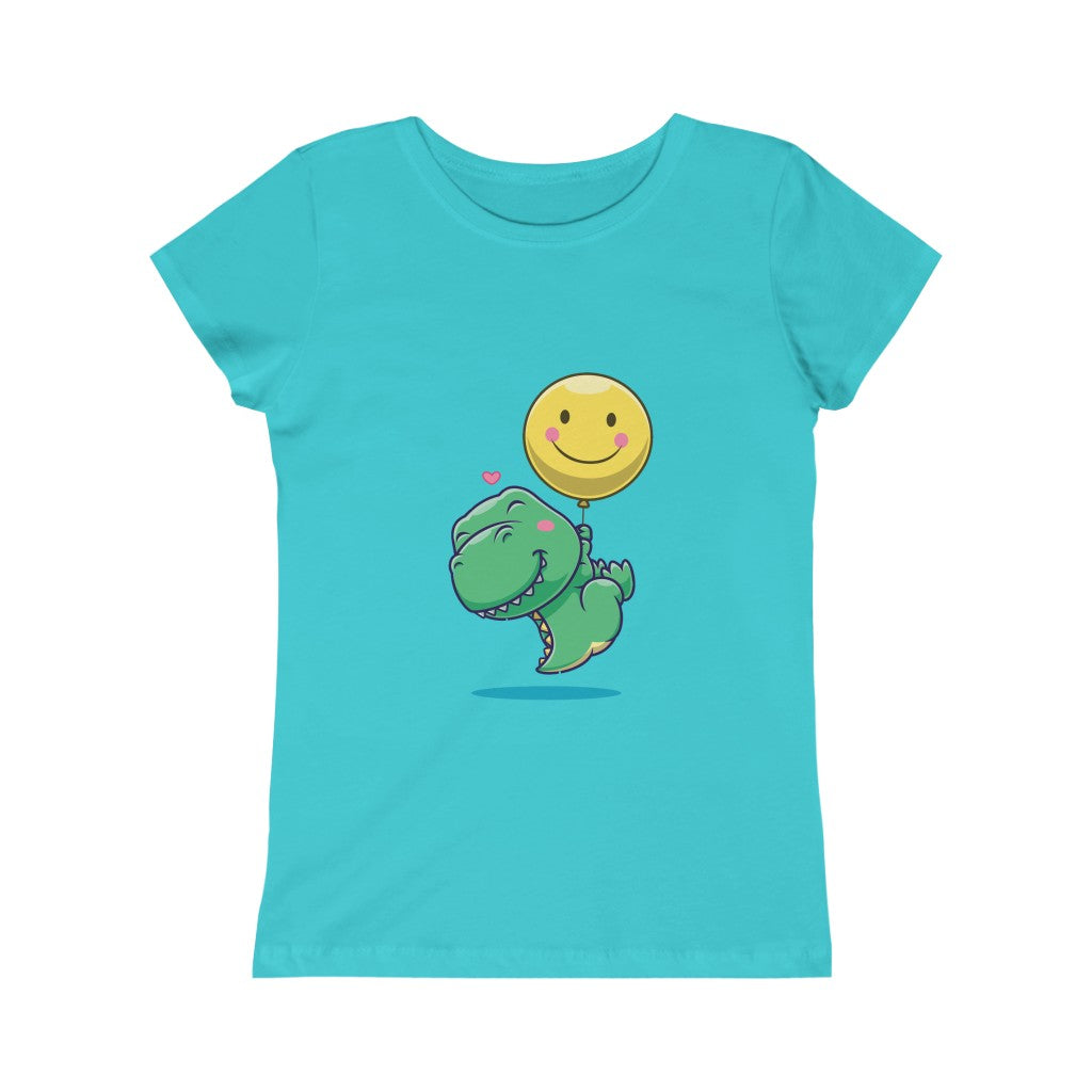 Lovely Dinosaur Goes Up Girls' Shirt