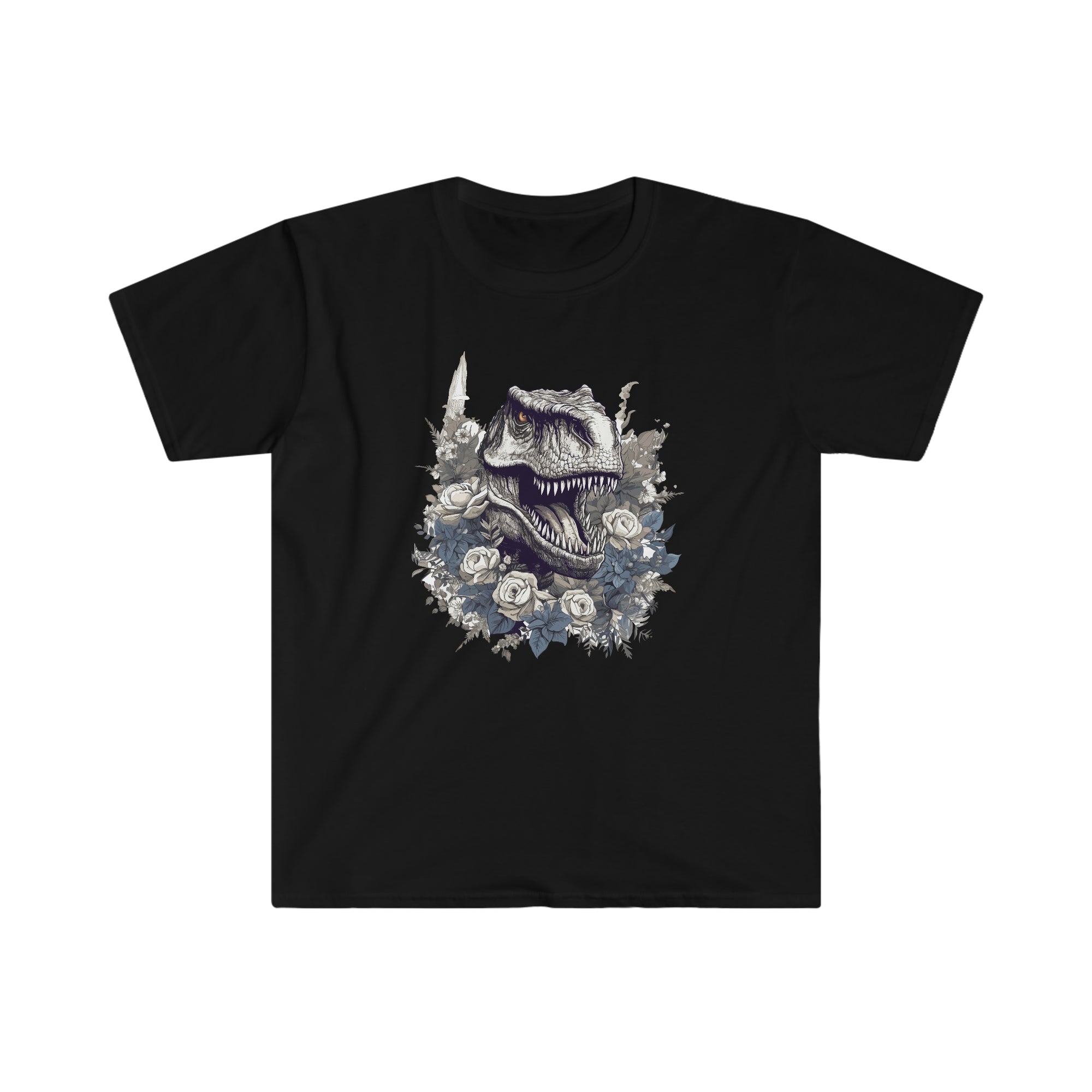 Bouquet Beast: Flower-Clad Dinosaur T-Shirt