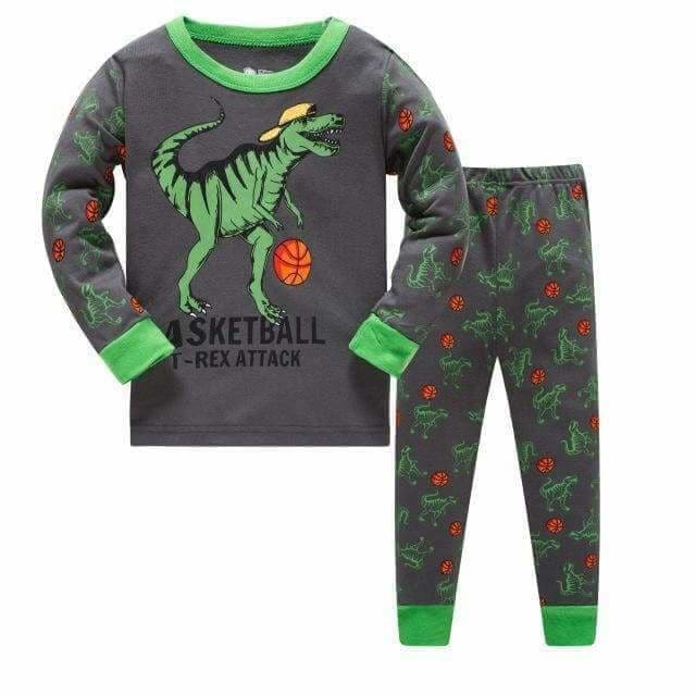 T-Rex Playing Basketball Pajamas Set