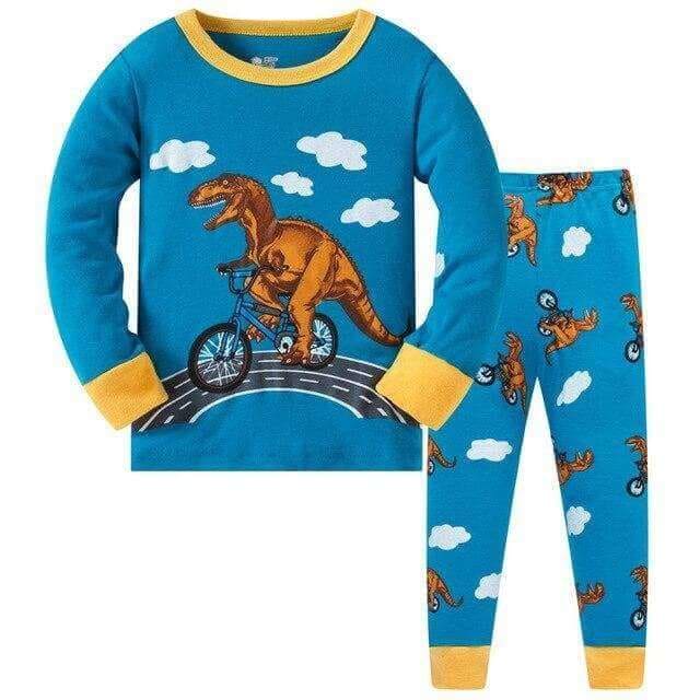Bicycle T-Rex Long Sleeve Pajamas