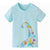 Blue Dinosaur Girl Shirt Multicolor Brontosaurus