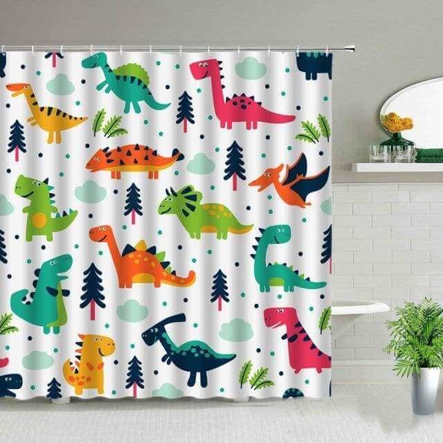 Cartoon Dinosaur Shower Curtain