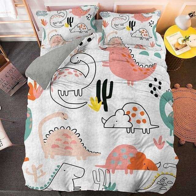 Cartoon Dinosaurs Bedding Set (Duvet Cover & Pillowcases) 
