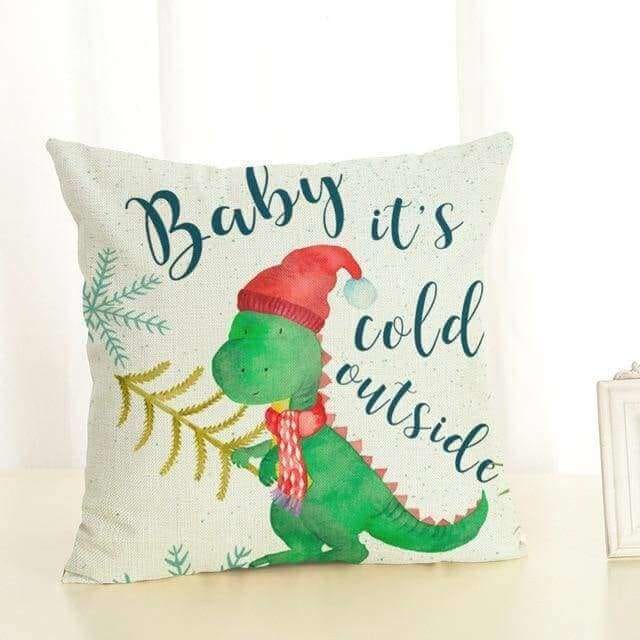 Christmas Dinosaur Pillow Case