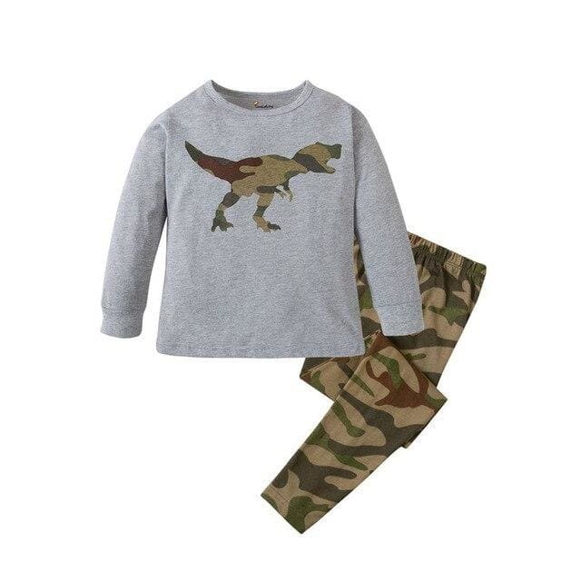 Long Sleeve Dinosaur Pajamas Camouflaged T-Rex - PW020 / 4T