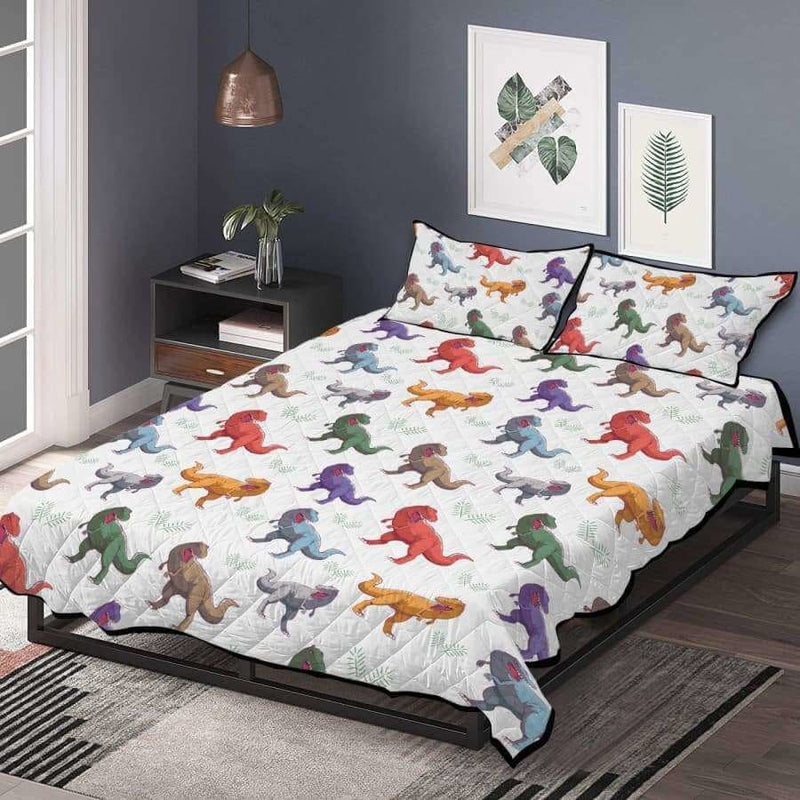 Colorful T-Rex Bedding Set (Comforter & Pillow) Twin - 