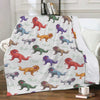 Colorful T-Rex Fleece Blanket - S (55.1x43.3) - Blanket
