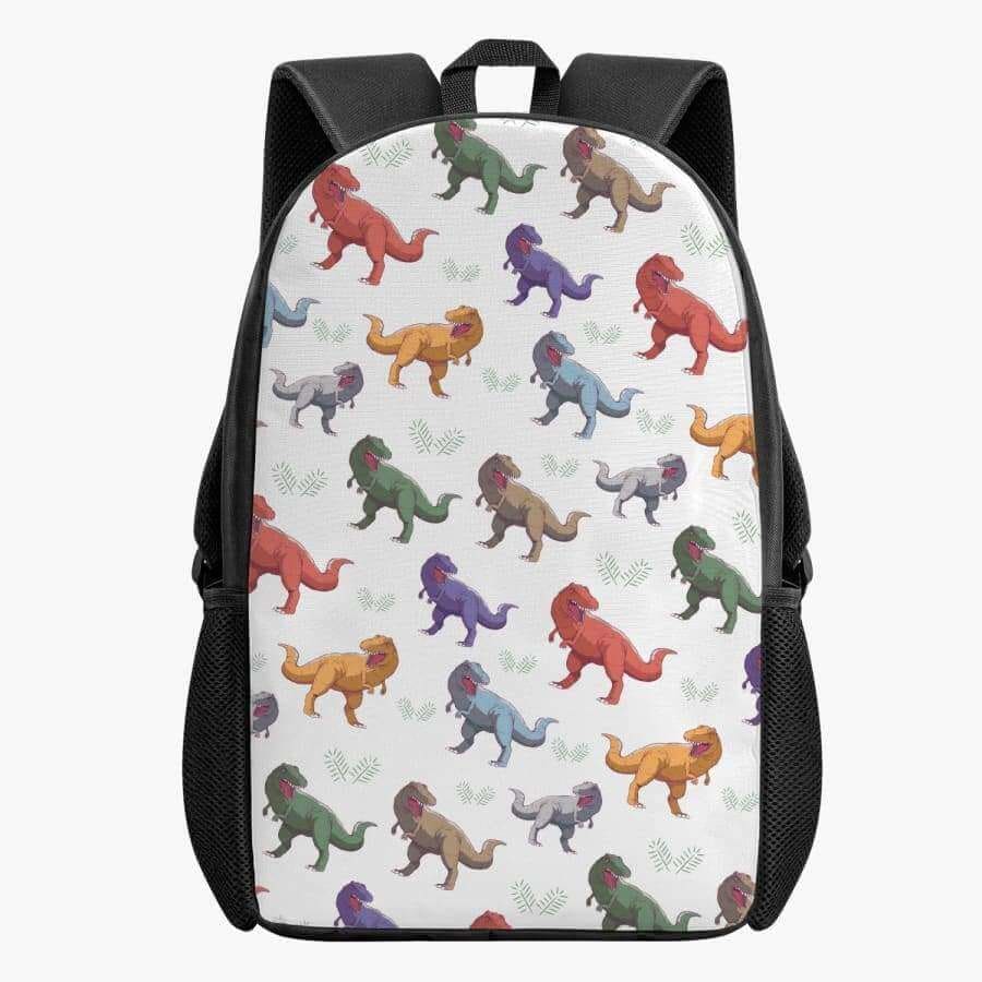 Colorful T-Rex Kid’s School Backpack - Unique - Backpacks