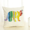Rainbow Triceratops Pillow Case