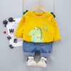 Cute Dino Outfit For Kids - Yellow / 9M