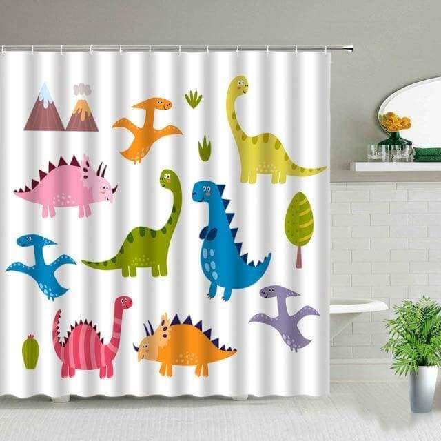 Cute Dinosaurs Shower Curtain - 3942W / 35x70in-90x180cm