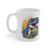 Raptor Radiance: Sunset Dinosaur Mug