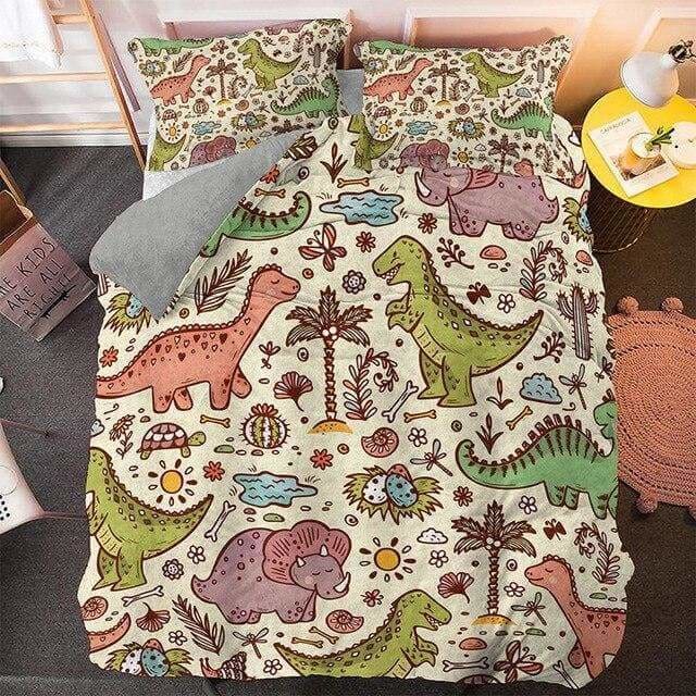 Dino World Bedding Set ( Duvet Cover & Pillowcases )