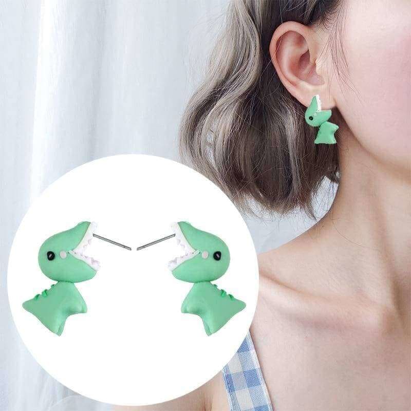 Dinosaur Biting<br> ear earrings