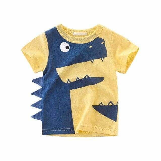 Dinosaur Boy 3D Shirt Funny Dinosaur Yellow