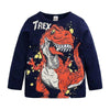 Blue Angry T-Rex<br> Long-Sleeved Tee Shirt