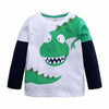 Dinosaur Boy Long Sleeved Shirt Happy Dino- Green / 7T
