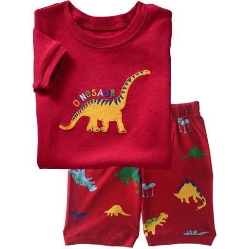 Red Dinosaur Summer Pajamas