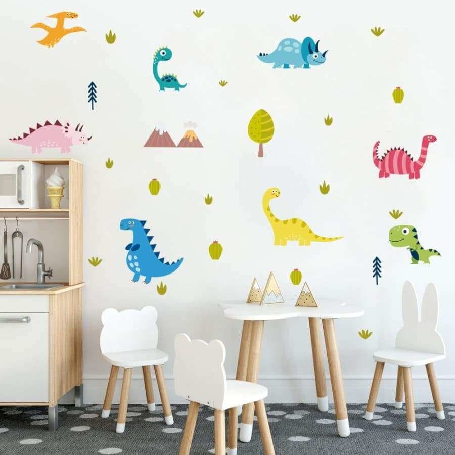 Dinosaur Decals Dino and Volcano