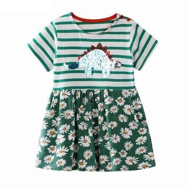 Green Stegosaurus Girl Dress