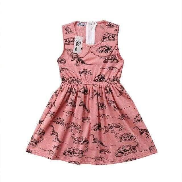Pink Dino Girls Dress