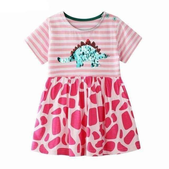Pink Stegosaurus Girl Dress