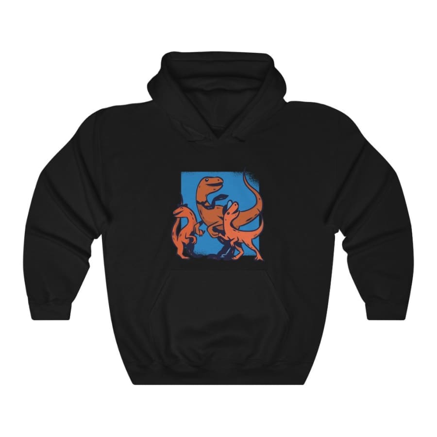 Dinosaur Hooded Sweatshirt Daddy Raptor - Black / L - Hoodie