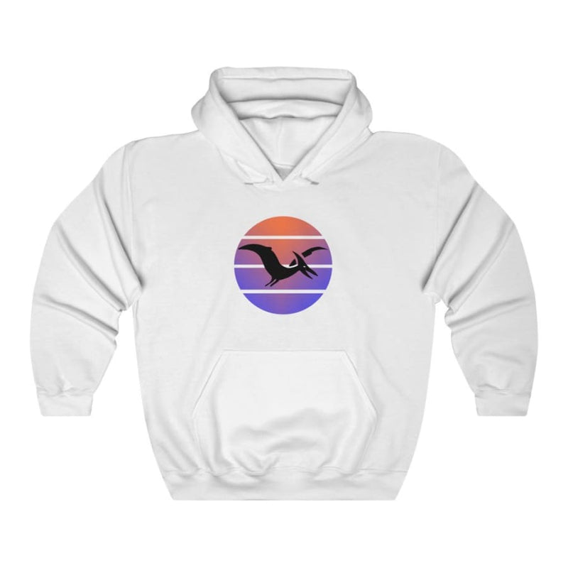 Dinosaur Hooded Sweatshirt For Women Pterodactyl Sunset - 
