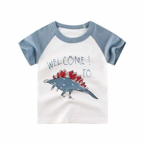 Dinosaur Kid Shirt Welcome To Dinosaur Grey - 24M