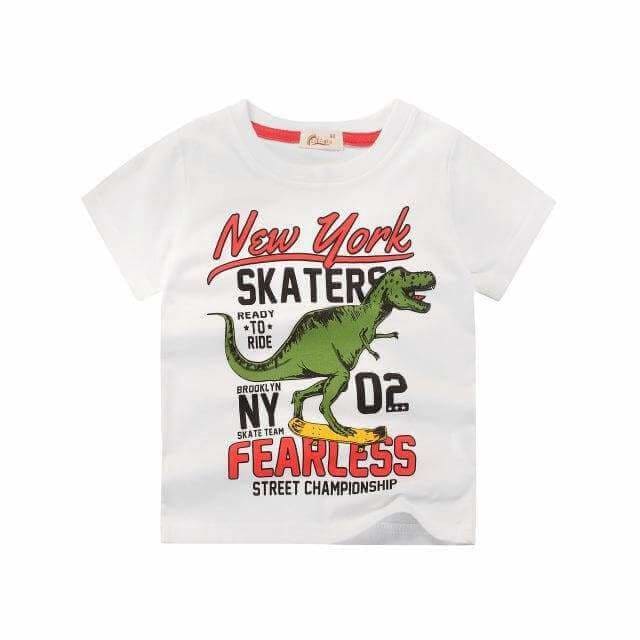 Dinosaur Kid Shirt White Fearless