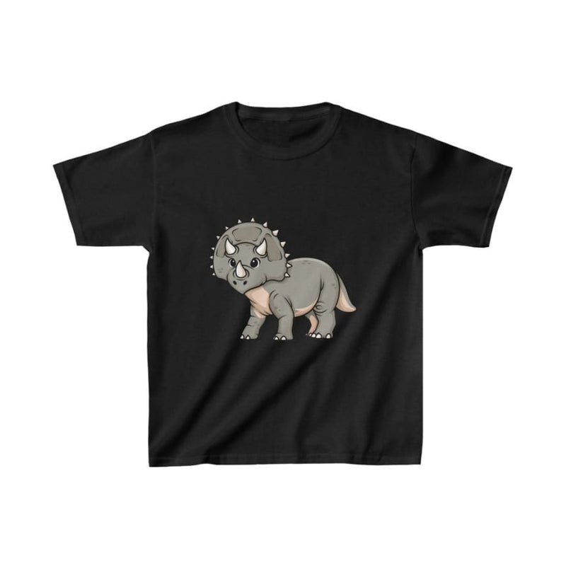 Dinosaur Kids Tee Cute Triceratops - White / L - Kids 