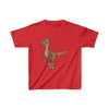 Dinosaur Kids Tee Cute Velociraptor - Red / XS - Kids