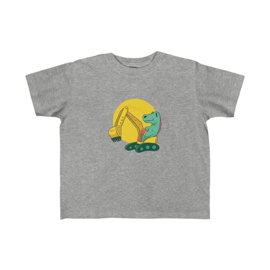 Dinosaur Kids Tee Dino Excavator - Heather / 4T - Kids 