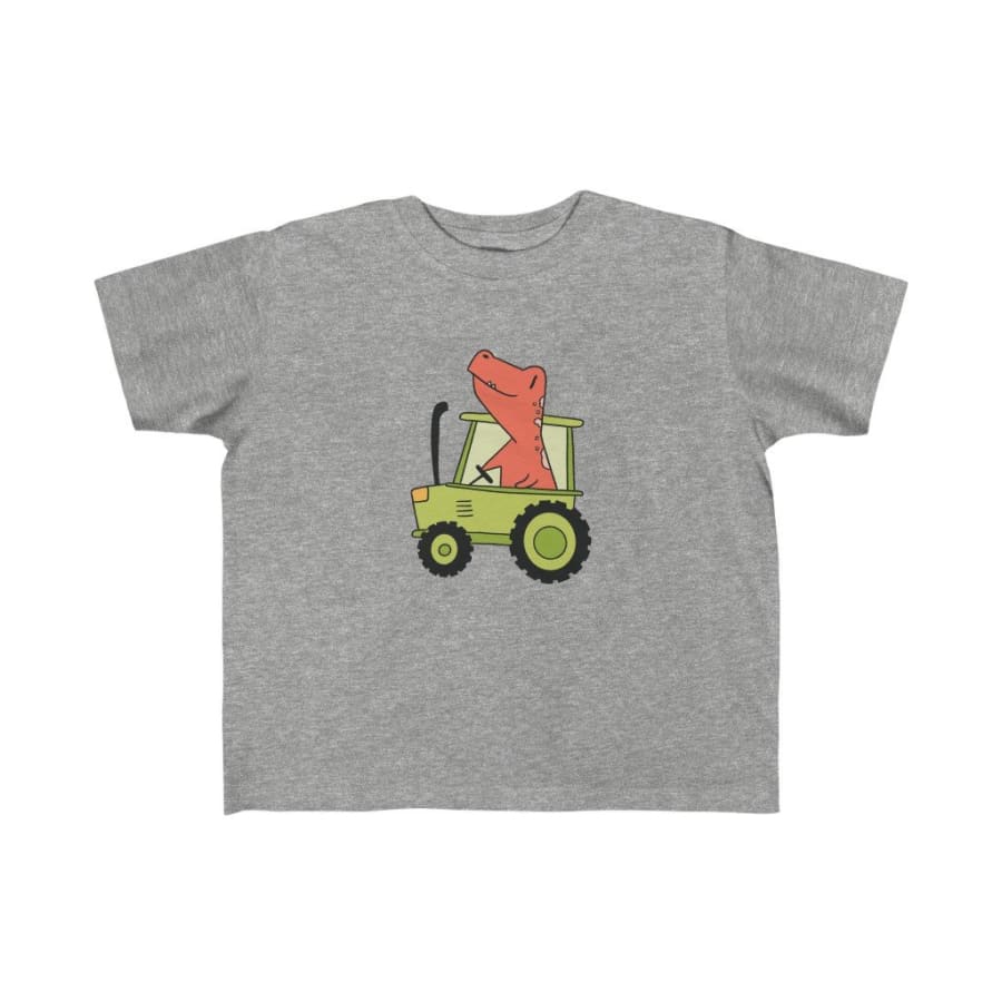 Dinosaur Kids Tee Dino Tractor - Heather / 4T - Kids clothes