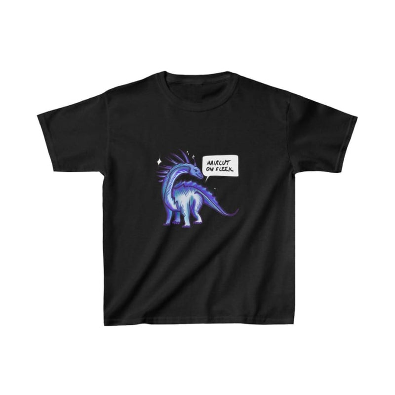 Dinosaur Kids Tee Haircut On Fleek - White / L - Kids 