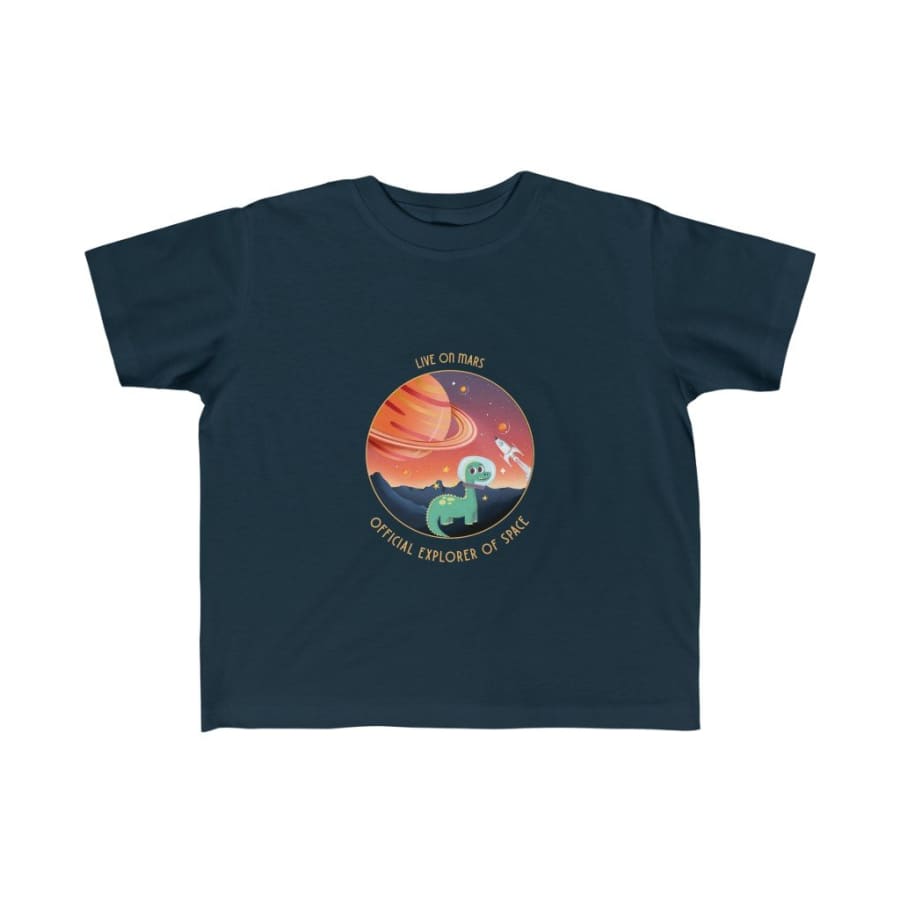 Dinosaur Kids Tee Official Explorer Of Space - Navy / 4T - 