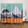 Dinosaur Landscape Shower Curtain - L (85x72in) - Bathroom