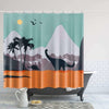 Dinosaur Landscape Shower Curtain - M (78x72in) - Bathroom