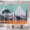Dinosaur Landscape Shower Curtain - XL (96x72in) - Bathroom