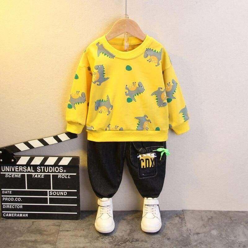 Dinosaur Long Sleeve Sweatshirt and Pants Set