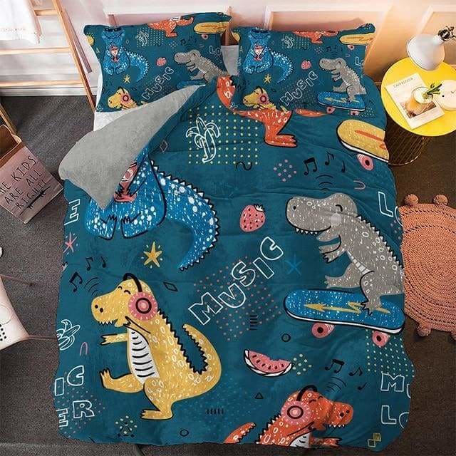 Dinosaur Music Bedding Set (Duvet Cover & Pillowcases) 424 /